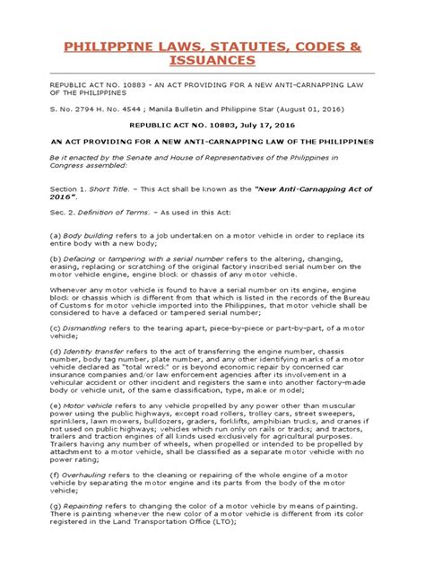 cnae 10.2|PHILIPPINE LAWS, STATUTES, CODES & ISSUANCES.